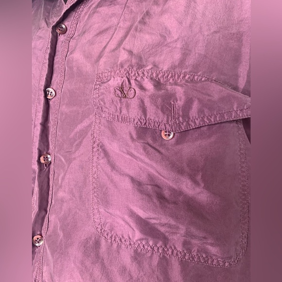 Winner 80s Silk Sueded Purple Boxy Short Sleeve Button Up Men’s Shirt Size Large - Picture 4 of 7